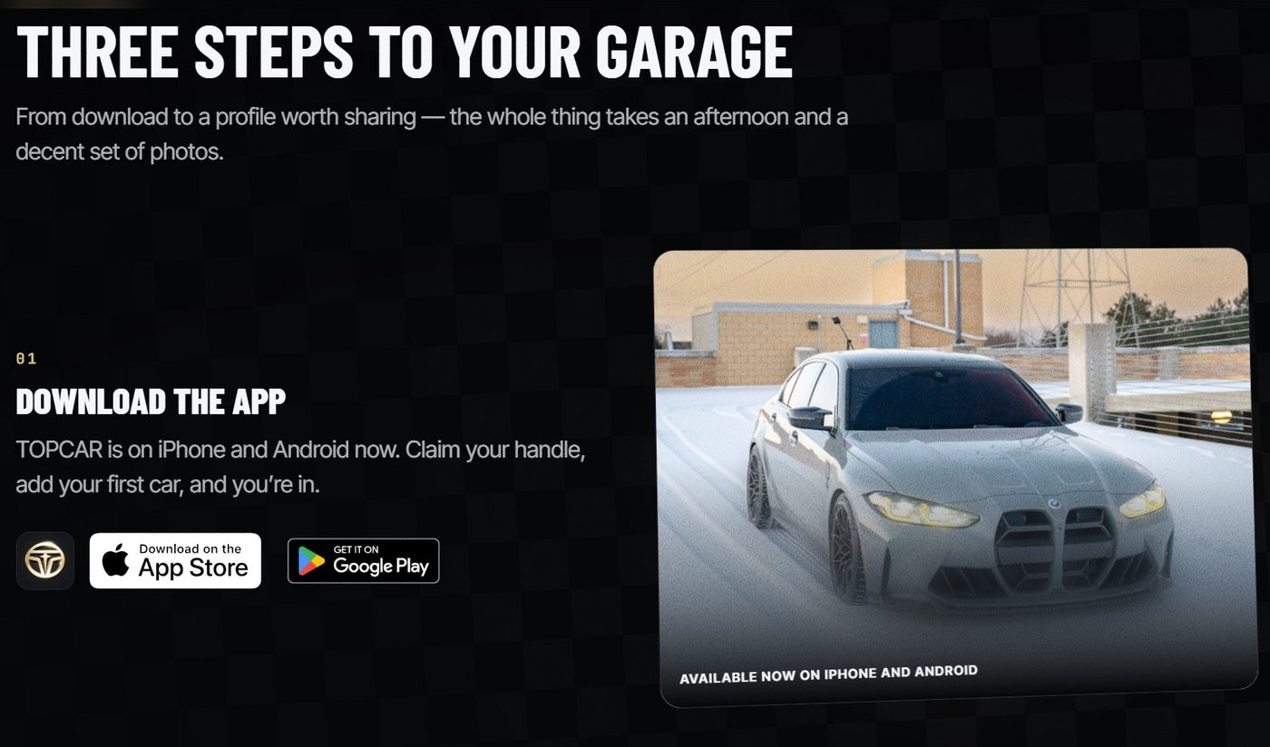 TOP.CAR: three steps to your garage